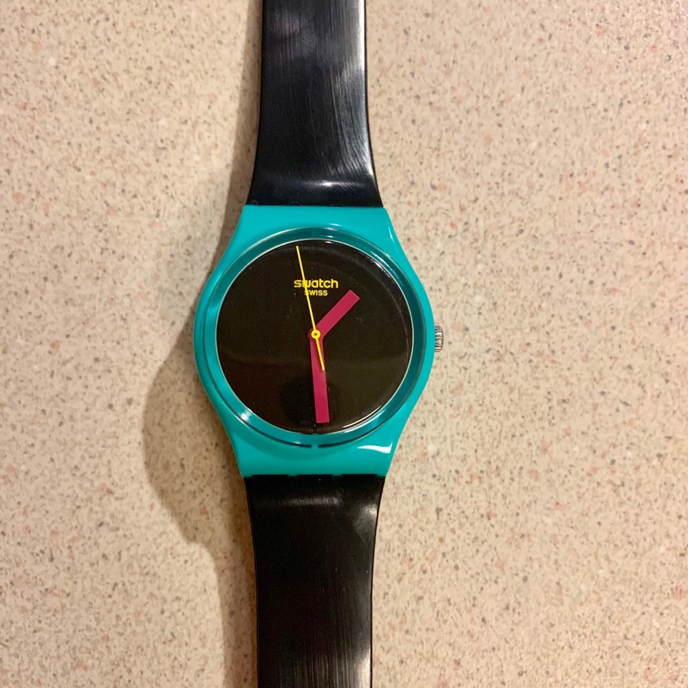 Swatch Black & Turquoise Watch
